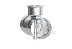 Gerade Nippel mit Drosselklappe, 100mm, +200°C, verzinktes Blech, 